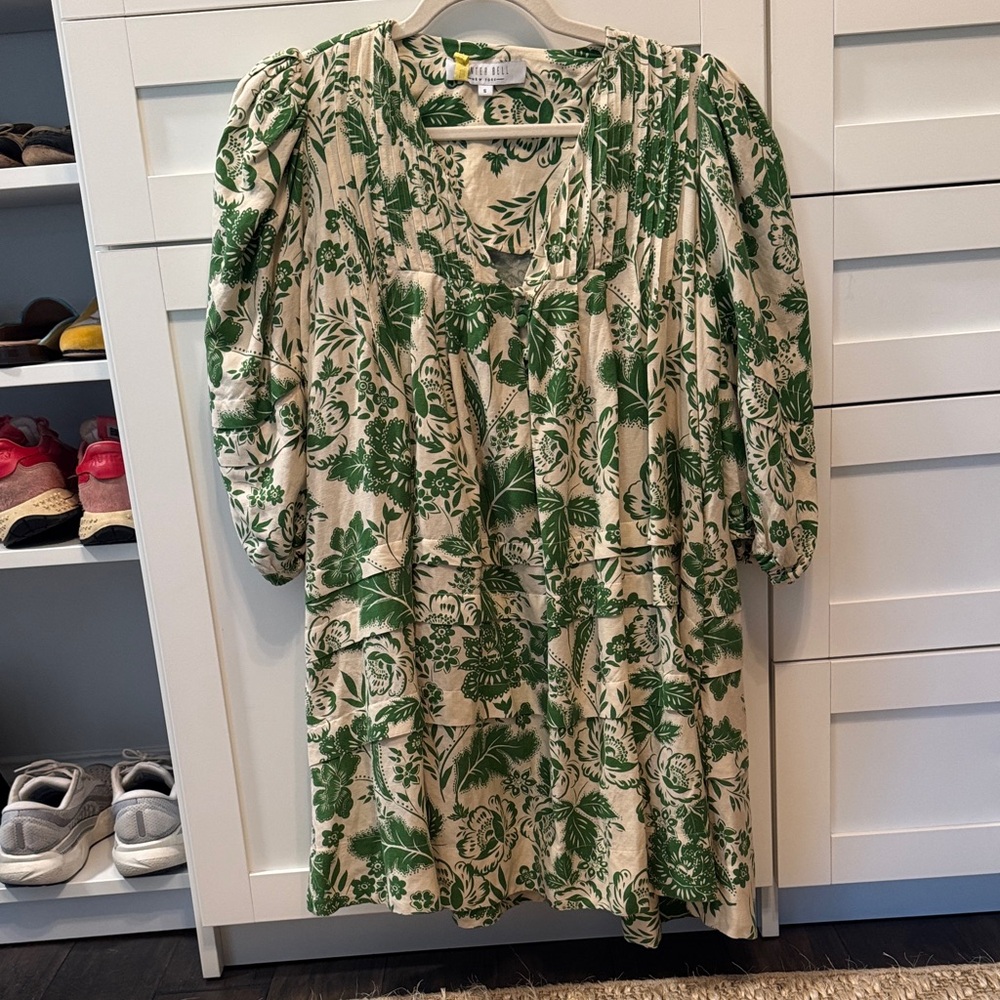 Hunter Bell Green and Cream Floral Dress - Picture 2 of 7
